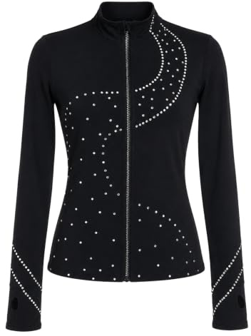 Kmarouse Chaqueta Patinaje Artístico Mujer Cremallera Strass Entreno