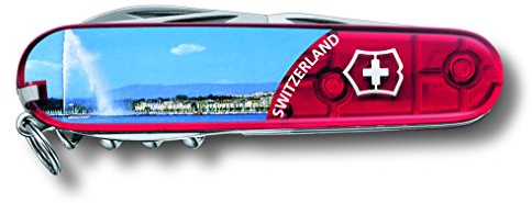 Victorinox Climber Swiss Army Pocket Knife, Medium, Multi Tool, 14 Functions, Blade, Bottle Opener, Switzerland Print