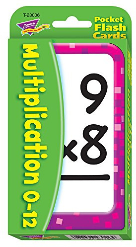 Trend Enterprises: Multiplication 0-12 Pocket Flash Cards, Great for Skill Building and Test Prep, 56 Self-Checking Cards Included, Master 104 Equations and Increase Math Skills, for Ages 6 and Up