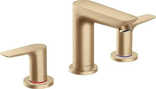 hansgrohe Kran Talis E 3-håls tvättställskran, pip höjd 150 mm med dragstång-avloppsarmatur, borstad brons