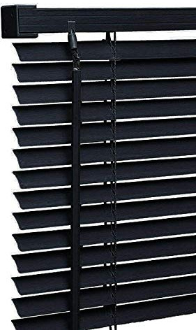 My Home Store PVC window Venetian Blind Blinds Easy Fit Trimmable Fittings Window Treatment Shutter Twist Open Close (Black-PVC, 180cm wide (70.86) x 150cm Drop)