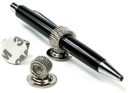 LEO’s - 10 x Stiftehalter selbstklebend aus Metall (drehbar) - Stifthalter klebend für Kugelschreiber und Schreibgeräte - Kugelschreiberhalter Stiftehalterung zum Kleben an Notizbuch und Kalender