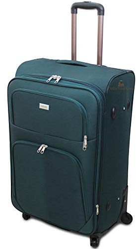Valigeria.shop ORMI trolley gigante XXL da stiva grande extra large 4 Ruote espandibile in profondità (Verde, XXL (85x35x52))