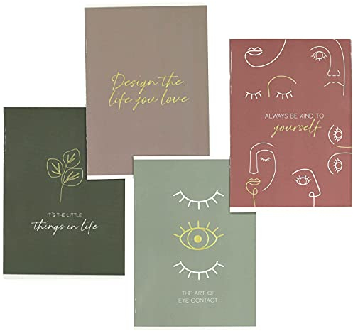 Papierdrachen 4 hochwertige Schreibhefte für Jugendliche und Erwachsene - DIN A5 | liniert und kariert 32 Seiten - Motiv Artifical Gold - perfekt für Uni und Büro - 16 Blatt