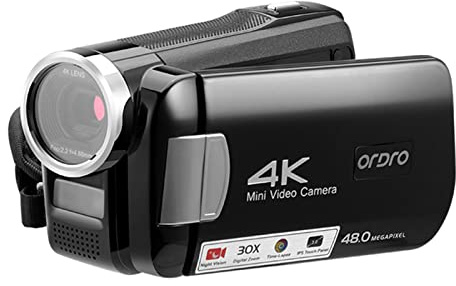 ERYUE AC2 4K Cámara de video digital Videocámara Grabadora DV 48MP 30X Zoom digital IR Visión nocturna Pantalla táctil IPS de 3.0 pulgadas con batería Control remoto Bolsa de transporte,Cámara de víde
