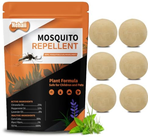 Nehaii Mosquito Repellent Indoor, Mosquito-Repellent Outdoor, Midge Repellent, Citronella Oil Insect Repellent, Anti Mosquito, Peppermint Oil Spider Repellent, Natural Mosquito Repellent Kids-6P