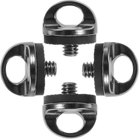 MUCKLILY Set 4 Pezzi Viti per Fotocamera 1/4 Anello a d Antiscivolo in Colore Grigio Scuro Accessori per Staffa di Montaggio Meccanismo a Manopola per Attacco Rapido e Trasporto Portatile