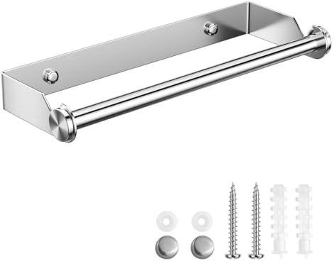 Ravytha Plata Portarrollos Papel Cocina, Porta Rollos de Papel Cocina, Soporte Rollo Papel Cocina, Colgador Papel Cocina, Dispensador Papel Cocina, Paper Towel Holder, para Guardar Papel Higiénico
