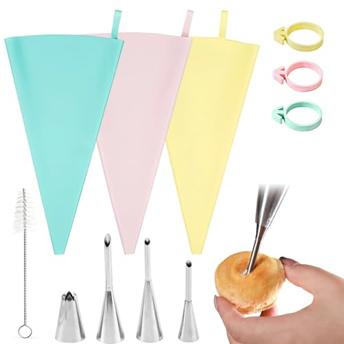 11 Piezas Kit Boquillas y Manga Pastelera Profesional Grandes