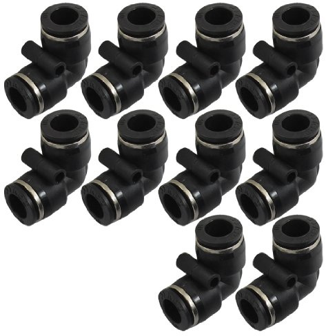 uxcell 10 Pcs Air Pneumatic 10mm to 10mm L Shaped Push in Elbow Connector Fittings