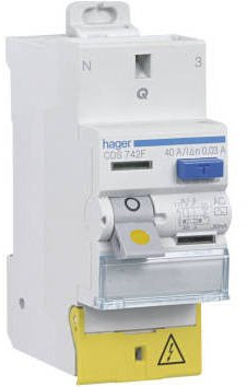 Interrupteur différentiel 40A bipolaire type AC - SanVis - CDS742F - Hager