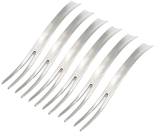 Easycomf - Tenedores de cóctel para aperitivos de sabor, ensalada, frutas, mini tarta SUS304 acero inoxidable, 13 cm (6 piezas)
