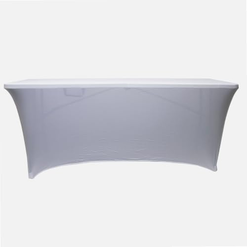 WERKA PRO - 11323 Pliante Rectangulaire-Housse de PROtection Elastique pour Table de Jardin en Extérieur-Anti UV-Blanche, 180 cm x 74 cm x 74 cm