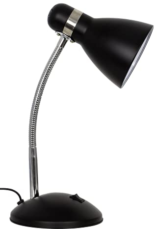 BEL AIR HOME - Lampada da Scrivania Megara in Metallo con Portalampada E-27 per Illuminare il Tuo Spazio di Lavoro - Disponibile in 3 Diverse Finiture - Ideale per Scrivanie, Tavoli e Uffici (NERO)