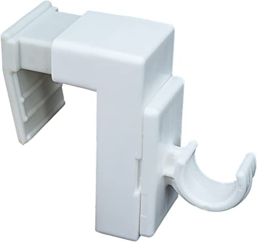 dekondo Fensterhaken/Dekohaken/Gardinenhaken zum Einlegen von Gardinenstangen bis 12 mm Durchmesser oder zum Aufhängen Ihrer Fensterdekoration, Rahmenstärke/Fensterdicke: 10-24 mm (10 Stück)