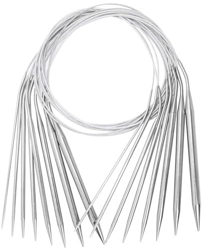 Rundstricknadeln Set, 10 Stück Rundstricknadel Set, 80cm Länge, Rundstricknadeln mit 10 Größe 2/2,5/3,5/4,5/5,5/6 / 7/8 / 9/10 mm, Häkelnadel Set Häkelnadeln Garnnadeln