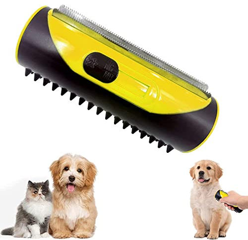 3-in-1 Unterfellbürste Hunde, Hundebürste Katzenbürste Langhaar Unterwolle - Entfilzungskamm Für Hunde Katzen, Fellbürste Für Haustierpflege Gegen Verfilzungen Und Unterwolle Hundebürste ( Color : Yel