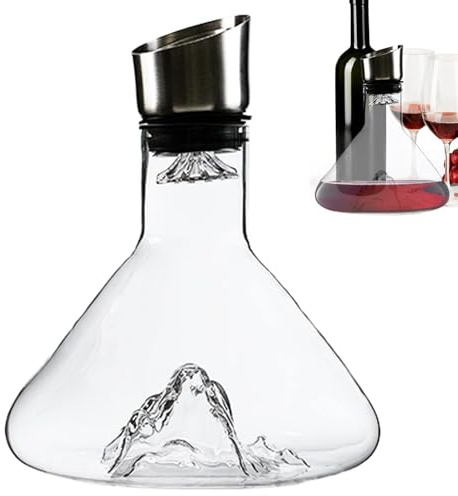 Wine Decanter, 1500ml Wine Decanter with Built-in Aerator Pourer, Red Wine Carafe, Clear Wine Decanter, Red Wine Decanter, Iceberg Base Decanter, Wine Hand-held Aerator, Wine Accessories