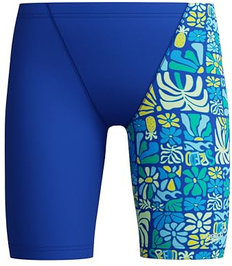 Speedo Bañador Jammer con corte en V para niños, color zafiro profundo/azul angelical, Zafiro profundo/azul angelical, 12 años