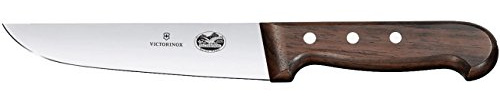 Victorinox, 5.5200.12, Wood, Schlachtmesser, Extra scharfe Klinge, mit geradem Schliff, mit edlem Holzgriff, Braun, Made in Switzerland,