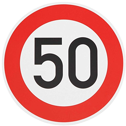 Original Verkehrszeichen 50 KM/H Schild Nr. 274-50 Verkehrsschild Straßenschild Straßenzeichen Geburtstagsschild 42 cm Metall mit Folie-Typ1