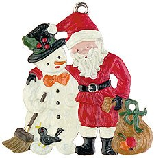 Zinnfigur Schneemann & Weihnachtsmann