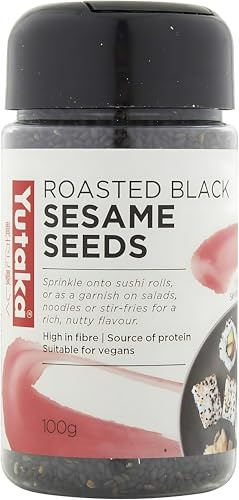 Yutaka Roasted Black Sesame Seeds 100g | Vegan-Friendly Japanese Black Sesame | Bold Nutty Garnish for Sushi, Salads, Stir-Fries & Baking