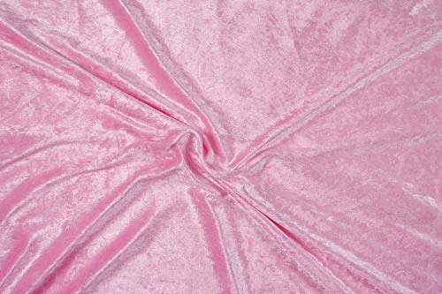 Pannesamt Stoff Meterware für Deko, Basteln und Bekleidung, 0,5 Meter - 147 cm Breit - Samt ähnliche Oberfläche Stoffe (Rosa)