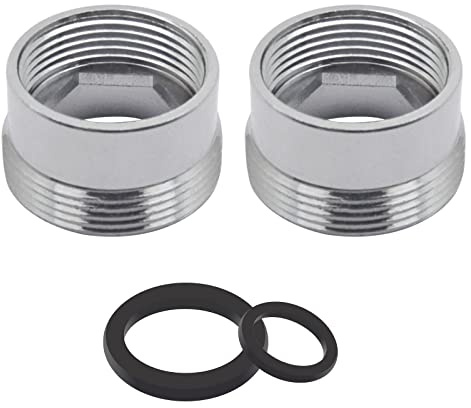 Kranadapter 2 st luftarkontakt solid metall kökskran kontakt för vattenrenare (18 mm hona till 22 mm hane)