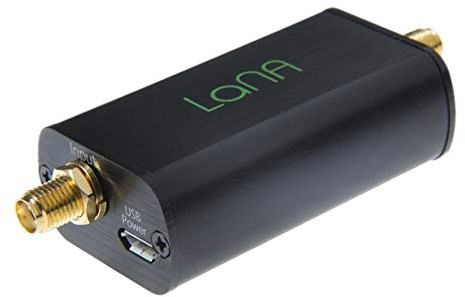 Lana - Module d'Amplificateur à Très Faible Bruit (LNA) pour Radio RF et Logiciel (SDR) avec Boîtier et Accessoires. Capacité de Fréquence Large Bande 20MHz-4000MHz avec Options d'alimentation