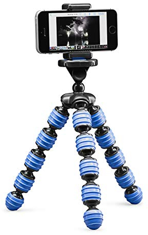 Minitrípode móvil Flexible Cullmann Alpha 350 con Soporte para Smartphone, Azul, Carga máxima 1 kg, Peso 204 g
