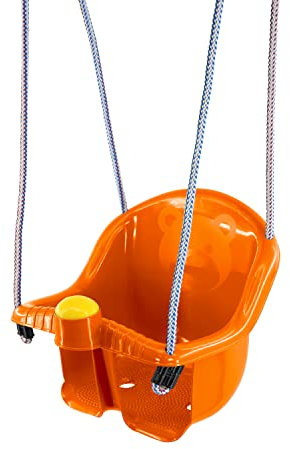 MTS Safety Swing Seat for Toddlers 1-3 Years, Easy Setup, Durable Baby Garden Swing, Bright Orange, Supports Up to 40 kg, Indoor/Outdoor Use, Enhances Motor Skills