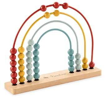 PINOLINO Abakus-Regenbogen Ruby - Montessori Rechenschieber, Motorikspielzeug aus Holz, Lernspielzeug für Kinder ab 1 Jahr, bunt und klar lackiert