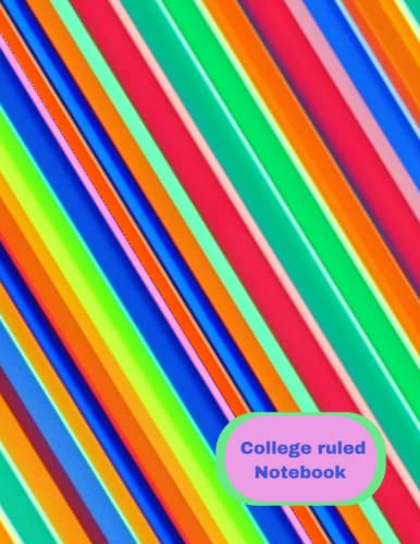 Collage ruled note book: Large bright candy colour