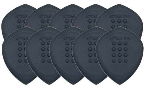 Acoustik Attak STEALTH XL - Púa de guitarra estructurada - Púas de guitarra biseladas grandes, tono único (paquete de 10, gris)