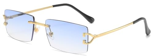 Kachawoo - Occhiali da sole leggeri adatti per strada, selfie, occhiali da sole alla moda senza montatura in metallo per donne e uomini
