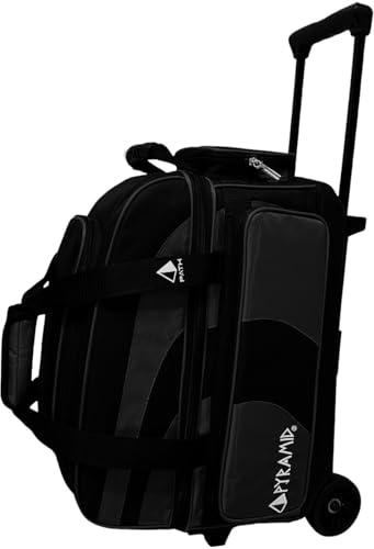 Pyramid Path Pro Deluxe Double Roller Bowling Bag (Black/Black)