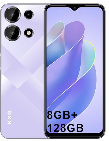 KXD A10 Telefono Movil Libres,Android 13 Smartphone Barato,8GB+128GB/256GB Ampliable,6,6 Pantalla HD+ 4500mAh,Cámaras 13MP+8MP Octa-Core 4G Dual SIM Telefono Moviles,Face ID/Fingerprint-Púrpura