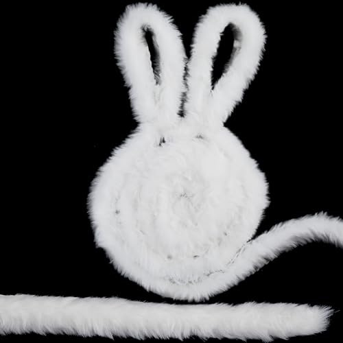 GORGECRAFT 4.75m Adorno de Cinta de Piel Sintética Navideña Tiras de Piel Sintética Esponjosas Blancas de 3cm Manualidades de Piel de Conejo Artificial Adornos de Costura Cinta Peluda para Accesorios