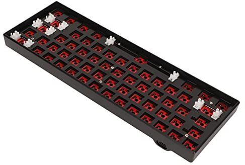 Fydun Kit de Bricolage pour Clavier Mécanique 61 Touches, Support 2.4G BT 3.0 5.0 Type C, Clavier de Jeu Mécanique Modulaire Filaire avec RVB, Accessoires Professionnels (Black)