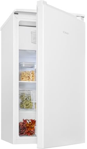 Bomann Kühlschrank mit Gefrierfach klein | 91L | kleiner Kühlschrank | 2 Ablagen und Gemüsefach | wechselbarer Türanschlag | 0°~ 8°C | Mini Kühlschrank | Minibar leise | Fridge KS 7254 weiß