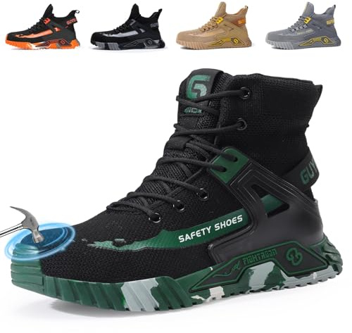 LAoutun Safety Trainers Men Breathable Industrial Work Safety Shoes