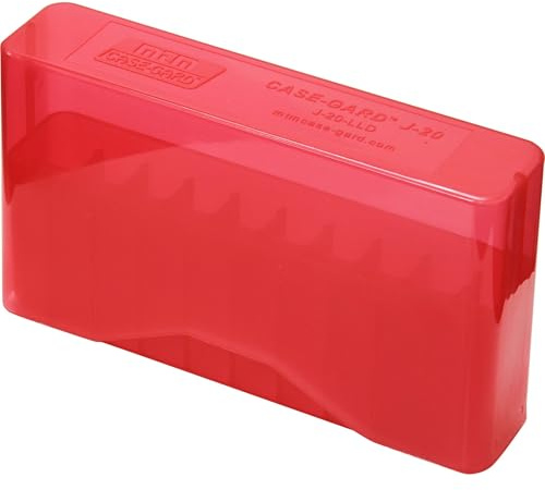 MTM 20 Round Slip-Top Magnum Rifle Ammo Box 300 Rem. ULTRA Mag. 300 Weatherby Mag., Clear Red
