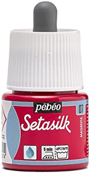 Pebeo Setasilk Magenta 45 ml Bottle - Silk paint - 45 ml Pipette cap bottle - Magenta
