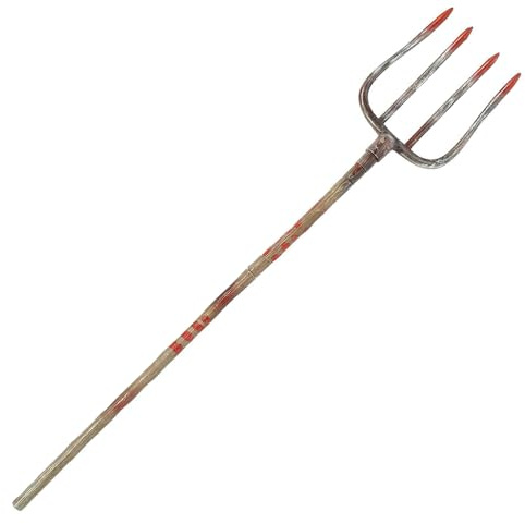 Terrifying Brown Pitchfork - Pack of 1 - Lifelike & Durable Design - Authentic Halloween Accessory - Ideal for Spooky Costumes & Haunted House Decor