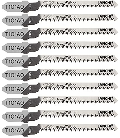 50 Pack T101AO T-Shank Contractor Jigsaw Blade Set Made with HCS, 3-Inch 20TPI Jigsaw Blades Optimized for Cutting Wood, PVC, and Plastic