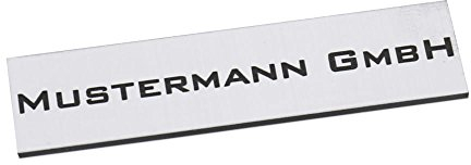 Kunststoff Klingelschild (incl individueller Lasergravur) (60 x 15 x 1,6 mm, Schild silber, Schrift schwarz)
