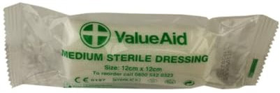 Value Aid Medium Sterile Dressing - 12cm x 12cm - Single