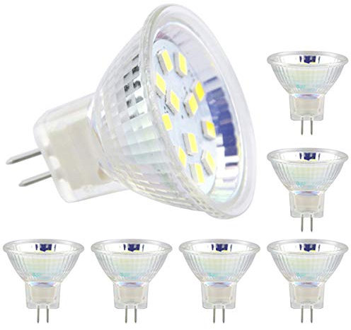 6Pcs LED MR11 Lampadine Faretto Lampadina GU4 Led Lampadine 5W 18LEDs 20W 30W Lampadine alogene Equivalente Non dimmerabile Lampadina a LED 12V AC / DC per illuminazione domestica (Bianco freddo)