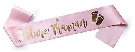 OLILLY Framtida mamma halsduk för baby shower, rosa och guld, One size